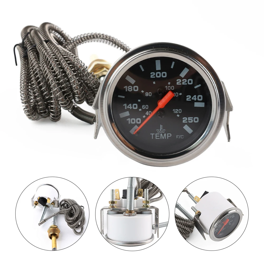 

52mm Gauge 12V Temperature Gauge Automotive Upgrades Precise Temperature Readings Real-time Temperature Updates