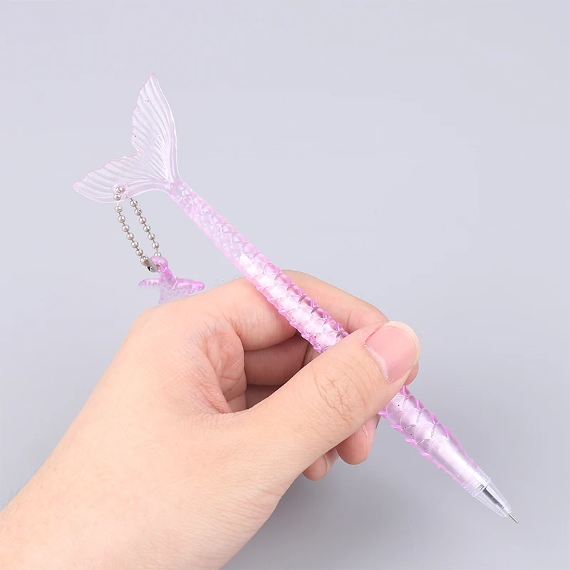 5 pezzi penna neutra con Glitter di cristallo con ciondolo a sirena cancelleria per studenti penna Gel carina per cartoni animati regalo per feste di compleanno per bambini