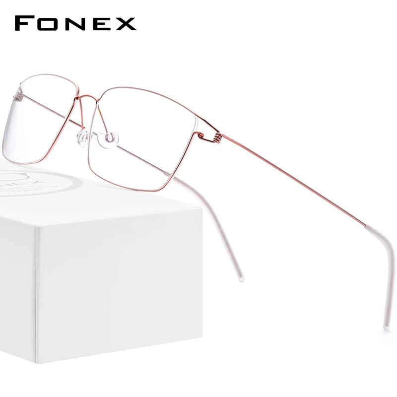 FONEX Alloy Glasses Frame Men Eyeglasses 2024 New Women Korean Morten Screwless Eyewear 98624