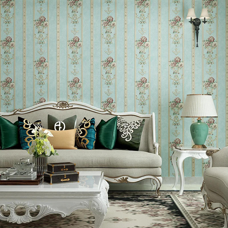 Warm Vertical Stripe Wallpaper, Living Room, Bedroom Background Wall, 3D European Non-woven Wallpaper, Self-adhesive