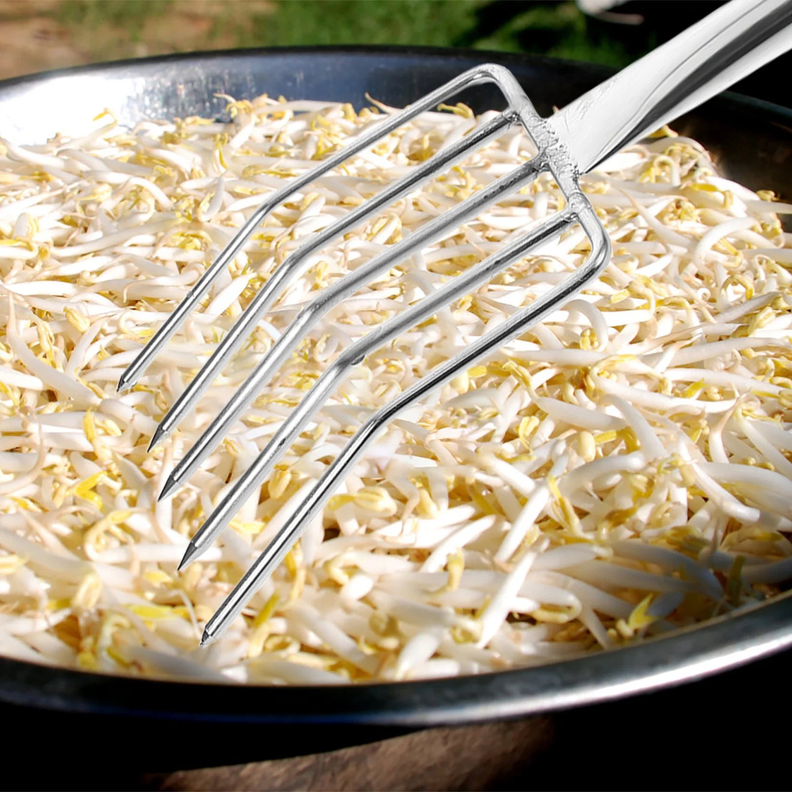 

Bean Sprout Stainless Steel Heavy Duty Garden Hand Fork For Transplanting Soil Scooping Potting Small Shovels Digging Fork