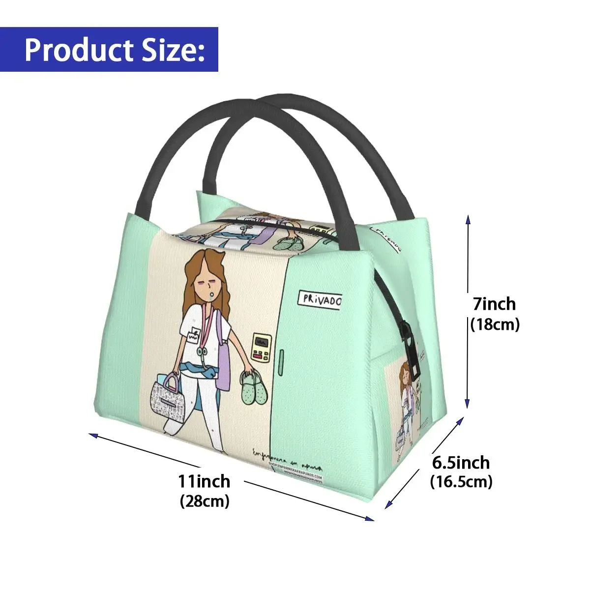 Comfort Doctor Nurse Lunch Bag Enfermera En Apuros Portable Insulated Lunch Box School Cooler Bag Oxford Thermal Lunch Bags