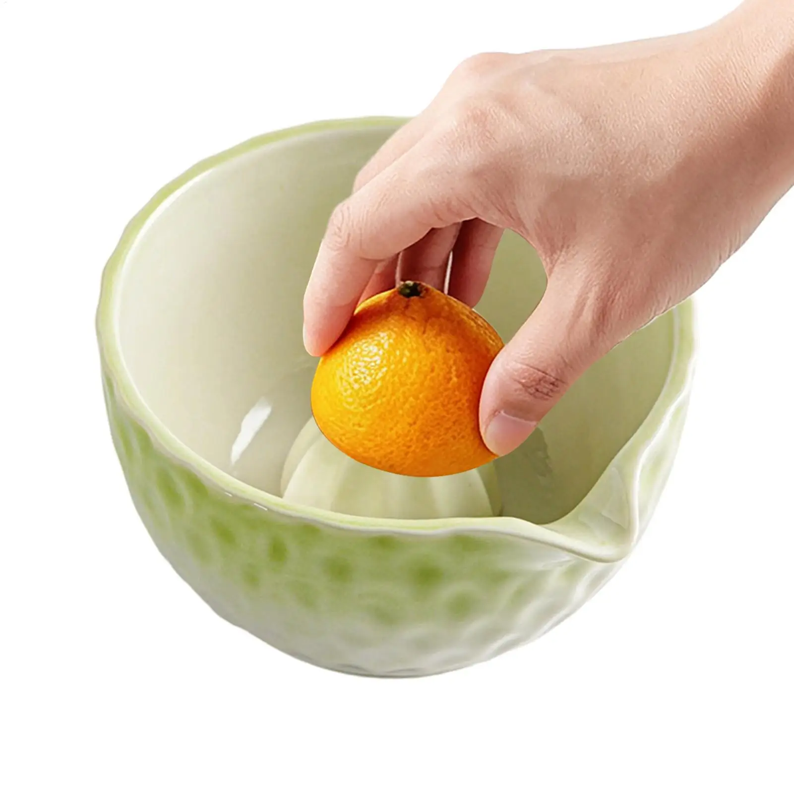 Ceramic Citrus Squeezer Handheld Manual Reamer With Drip Proof Spout Portable Multi Purpose Matcha Mixing Bowl For Household