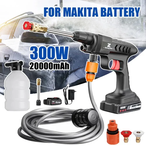 Limpiador inalámbrico de alta presión, lavadora, pistola de agua pulverizada, máquina de limpieza de agua a presión para lavado de coches