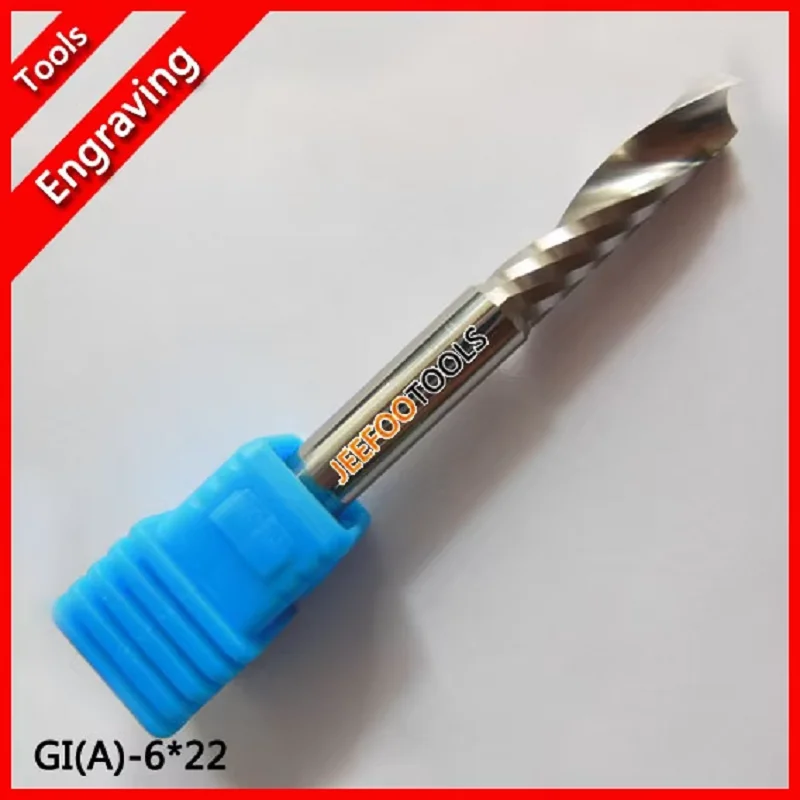 

6*22mm Precision One Flute Carbide Spiral End Milling Tools, Router Bits, CNC Engraving Bits on Acrylic A Series