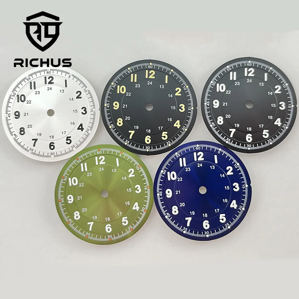 RICHUS NH35 quadrante dell'orologio 29mm quadrante dell'orologio verde luminoso adatto NH34 NH35 NH36 ETA2824 2836 movimento Miyota8215-DG