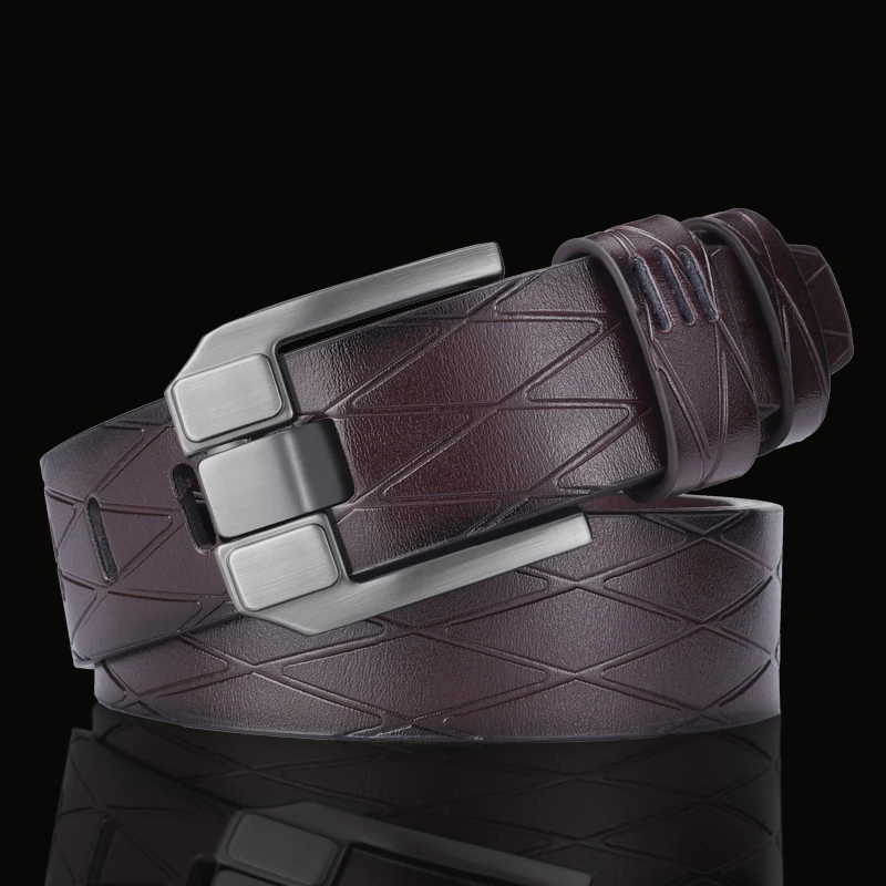 حزام من الجلد الخالص، حزام كاجوال من الجلد للرجال، حزام جلد للرجال، مشبك إبرة للشباب، حزام من الدنيم،