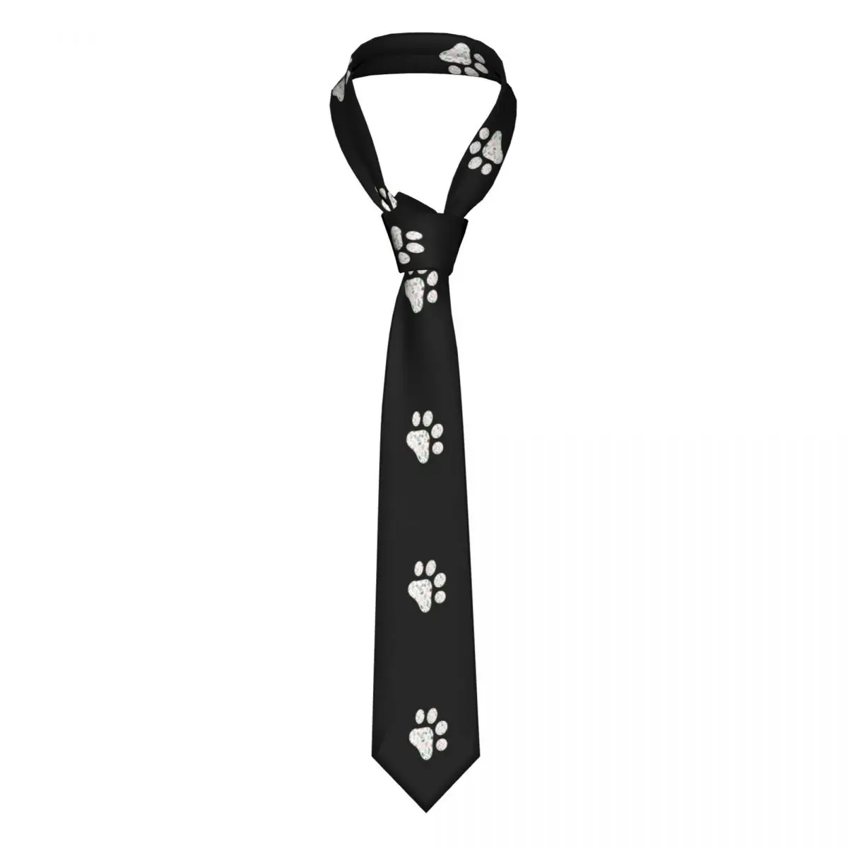 Custom Funny Dog Paw Ties Men's Fashion Silk Animal Lover Necktie for Wedding