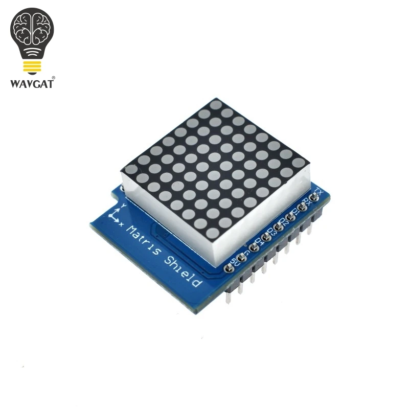 WAVGAT Matrix LED Shield V1.0.0 For WEMOS D1 Mini Digital Signal Output Controller Module 8 X 8 Dot Board Control