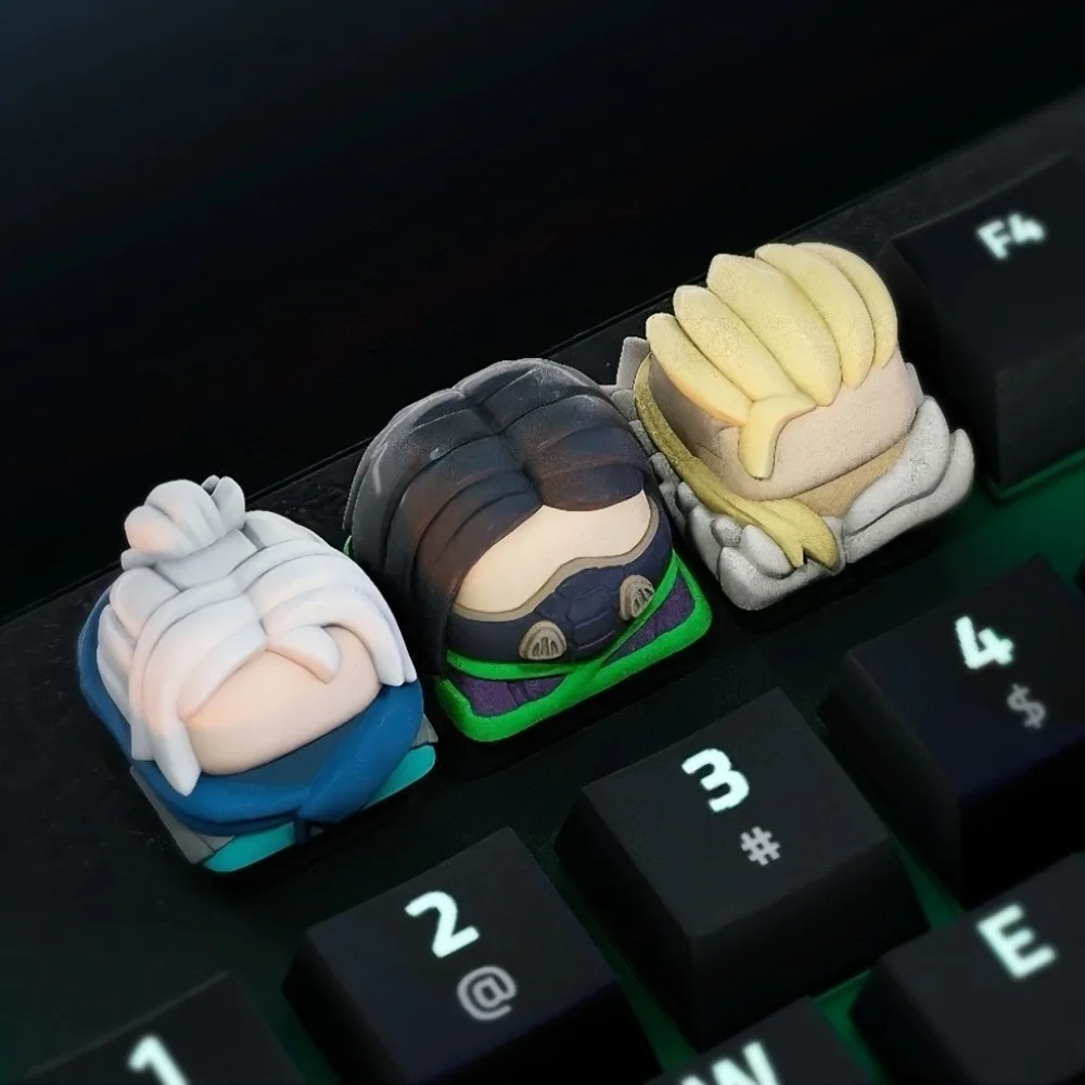 Game Character Keycaps, Cross-Shaped Switches, universal QWERTY Keyboard Decoration; a Gift for Game Enthusiasts.