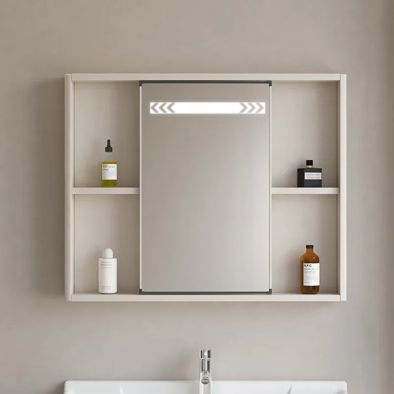 Space Aluminum Smart Bathroom Feng Shui Mirror Cabinet Toilet Storage Bathroom Mirror Cabinet Bathroom Cabinet Multifunctional