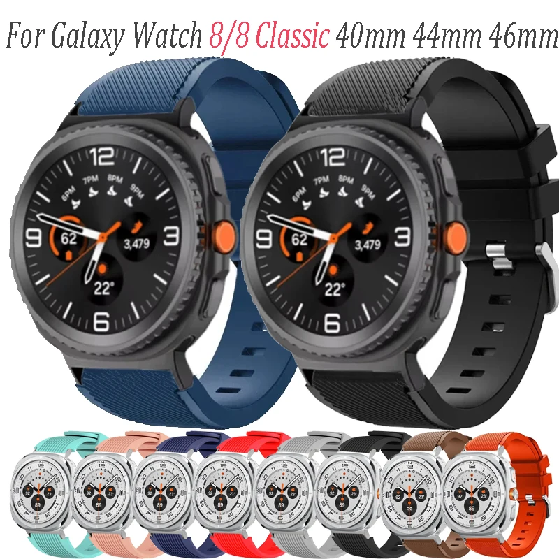 Silikonarmband für Samsung Galaxy Watch Ultra 2025 47 mm Streifenstrukturband Samsung Watch 8/8 Classic 40/44/46 mm Armbandzubehör