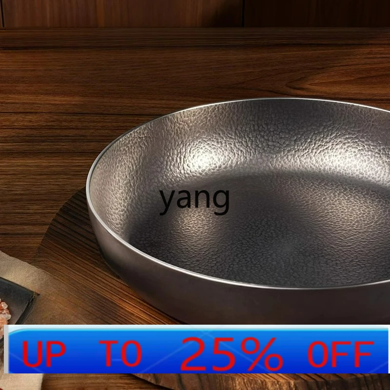 

LMM handmade forging pan frying steak pan flat bottom uncoated non-stick pan