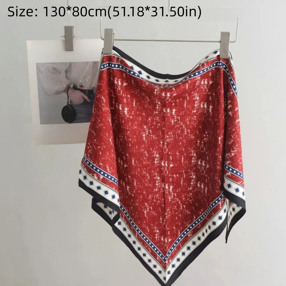 New Satin Women's Scarf Clothing Accessories Decor Tie-Dye Jeans Belt All-Matching Retro Triangular Scarf Spring and Summer image 6
