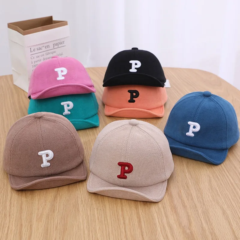 

Children Baseball Cap for Girls Boys Summer Sunscreen Hats Baby Hat Hip Hop P Letter Embroidered Kids Caps 0-2Years