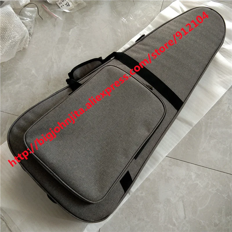 Gray Guitar Bag,Fit for Headless Electric Guitar , Backpack Double Straps Bag, BJ-547