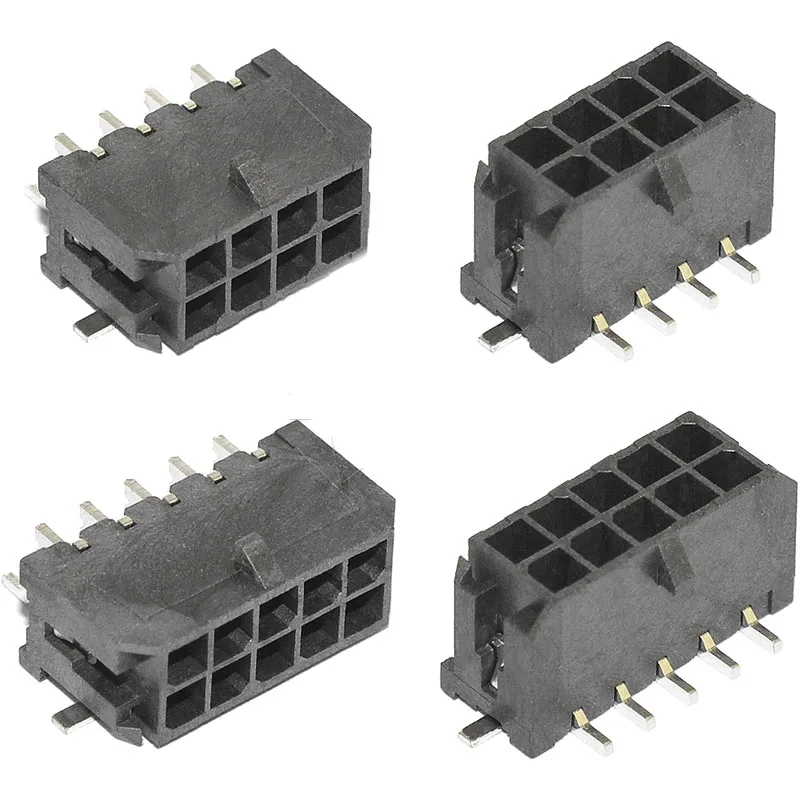 10pcs Micro-fit MX3.0 3.0mm Connector Double Row SMT Type 2P 4P 6P 8P 10 12 14 24pin 43045 receptacle Socket