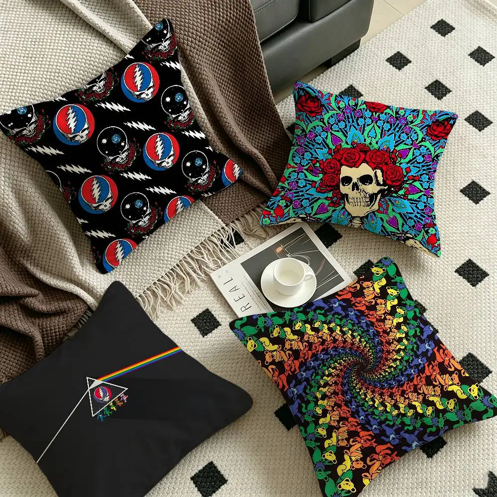 G-Grateful D-Dead Pillow Covers Cartoon Sofa Decorative Home Double-sided Printing Short Plush Cute Cushion Cover