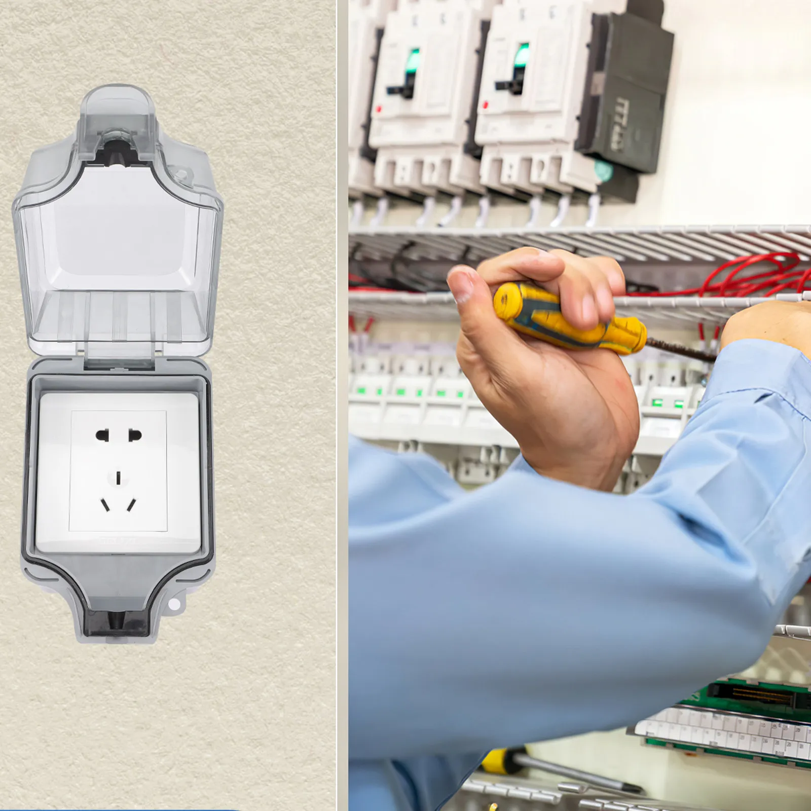 

Комплект из 1 шт. Уличная водонепроницаемая пластиковая крышка для электрической розетки, погодостойкая прозрачная заглушка для розетки на 5 отверстий