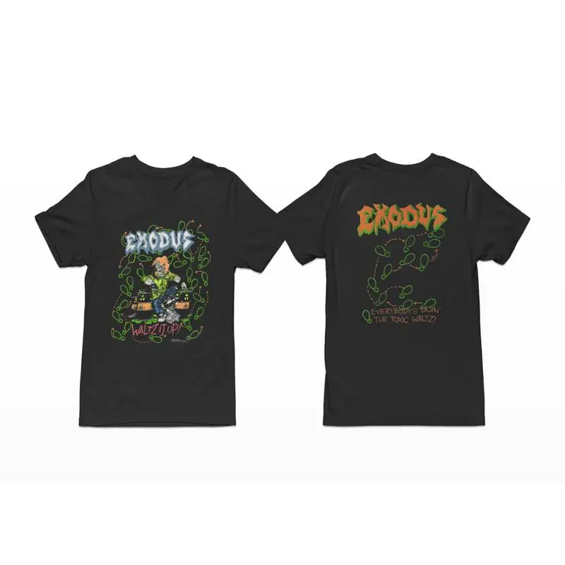 تي شيرت كلاسيكي من Exodus Metal Band Rock 1989 Tour Merch ذو وجهين 103475