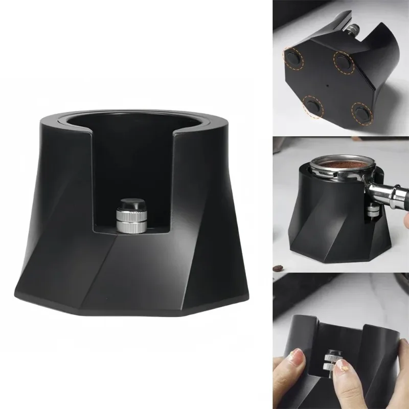

New spiral black powder pressing base coffee machine handle storage seat height adjustable bottom anti-skid universal 51/53/58mm