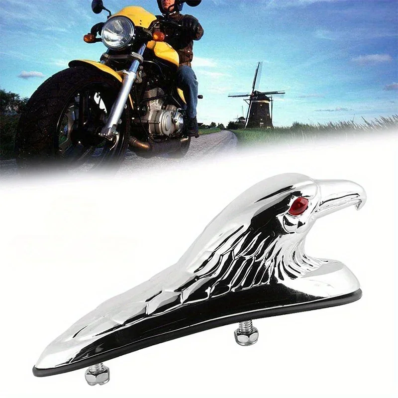 

1Pc Motorcycle Eagle Head Decorative Mudguard Modified with Aluminum Chromium Plating Front Decoration Eagle Head Universal
