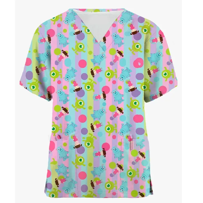 زي ممرضة بلوري، زي عمل نسائي من Toy Story 4 بأكمام قصيرة، زي عمل للجيب، زي عمل الرعاية الطبية، عامل