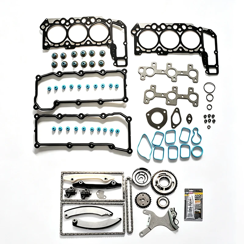 #￥Complete Timing Engine Kit 5019316AA HS26229PT-1 CS26229 Camshafts Pistons Connecting Rods Full Gasket Bolt Set 02-03 3.7L V6