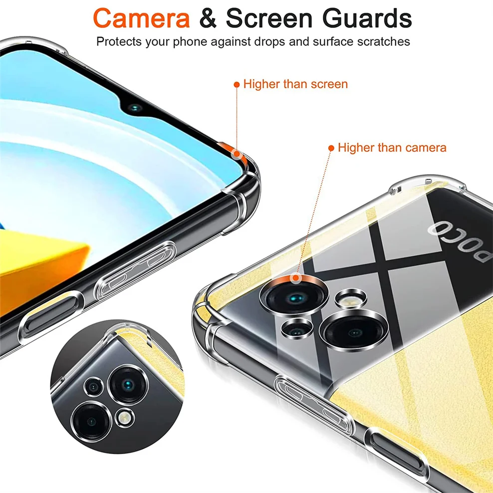 에어백케이스 poco-m5 폰케이스 소프트 지우기 실리콘 풀커버 핸드폰 케이스 포코폰m5 case pocophone m5 xiaomi poco m 5 cover poco m5 케이스