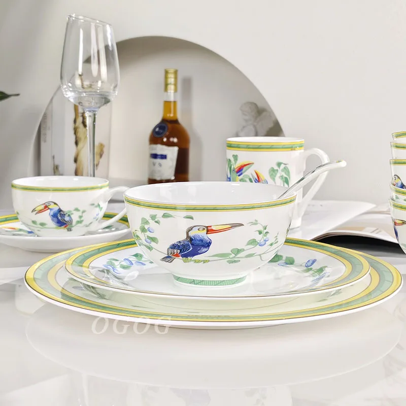 

High Aesthetic Tableware Gift Set Includes Mugs Cups Bowls Spoons And Plates For Complete Dining Experience