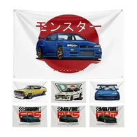 3X5Ft Skyline Gtrs 35 Generation Evolution Eat Sleep JDM Flag Polyester Digital Printing Car Tuning Culture Banner For Decor