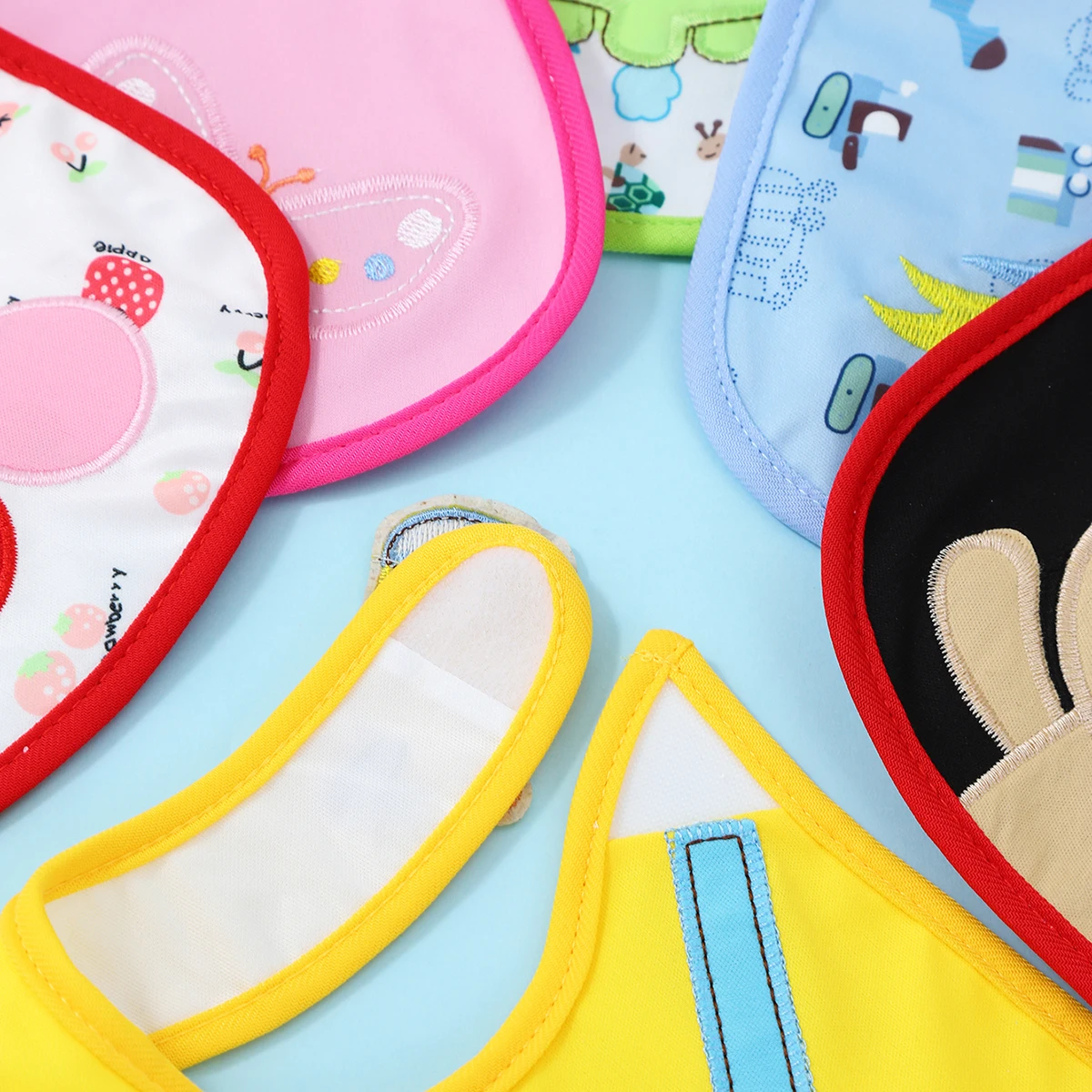 5pcs/set Baby Girl Boy Feeding Bibs Waterproof Apron Cartoon Towel Kids Toddler Dinner Burp Cloths image 3