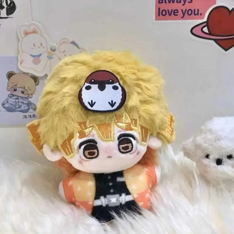 Demon Slayer Agatsuma Zenitsu Q Version Short Legs Soft Plush Doll Bedroom Bedside Table Decoration Anime Enthusiast Collection