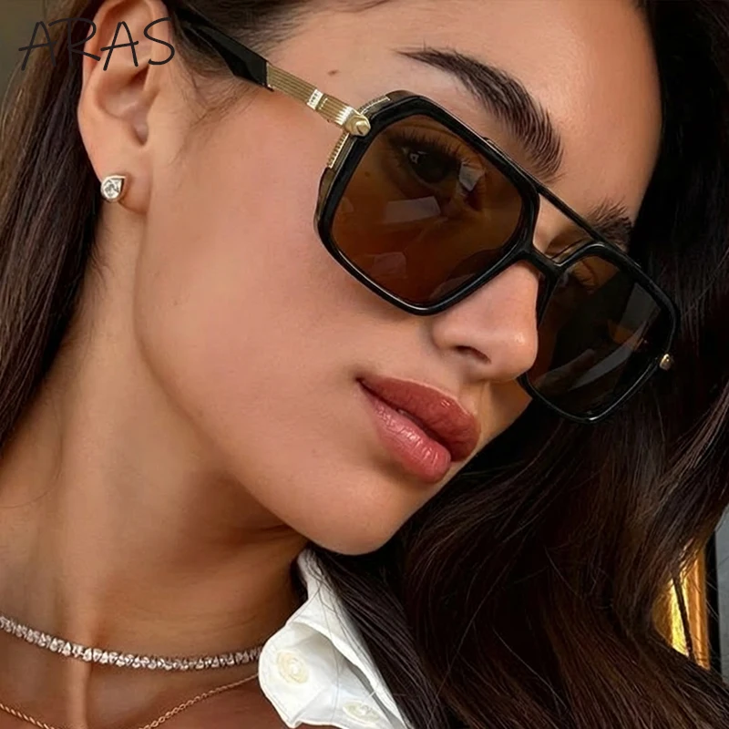 

2026 Luxury Designer Polarized Sunglasses Women Vintage Oversized Square Double Bridge Sun Glasses Female Driving Eyewear Shades