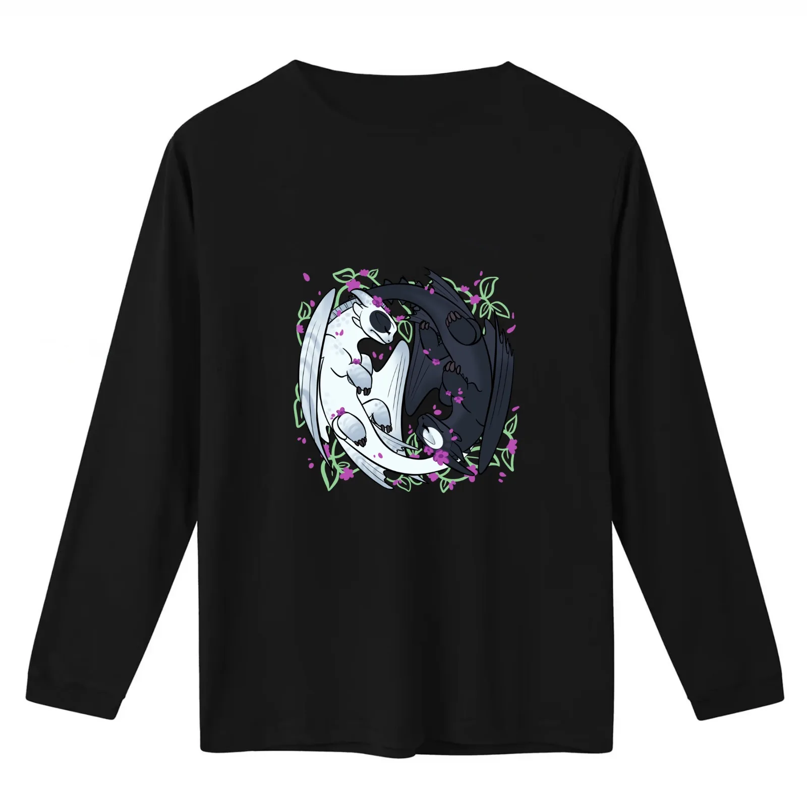Yin yang furies T-Shirt Summer Casual Cotton Tee Oversized Streetwear Tops Vintage Graphic Print Loose Fit Short Sleeve