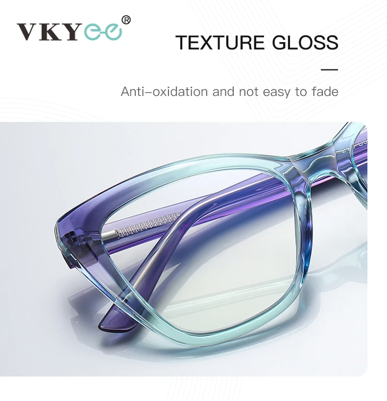 VKYEE New Cat-eye Reading Glasses for Women with Anti-blue Light and Customisable Prescription Photochromic Glasses PFD2148