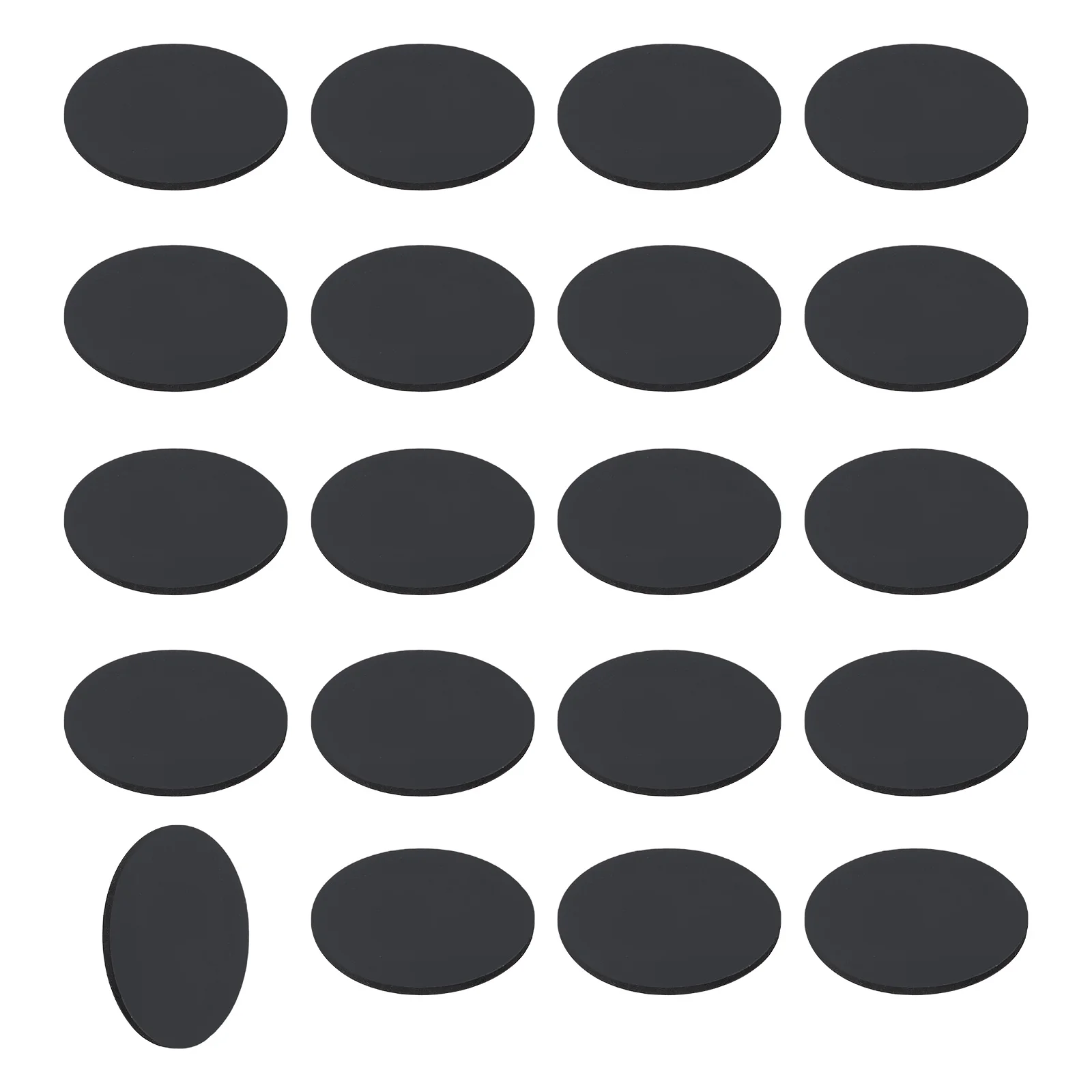 20 Pezzi Dischi in Gomma Solida, Spessore 1mm, Diametro Esterno 5-50mm, Cuscinetti Antiscivolo, Distanziatori Non Adesivi, Guarnizioni Piatte Rotonde per Mobili