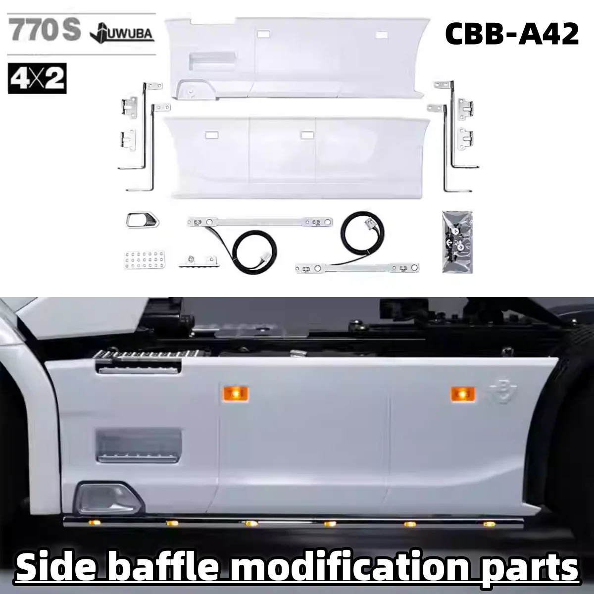 4x2 Side Baffles For Tamiya Trailer Truck Model Toy 1/14 Scania Two-Axle 770s Abs Plastic Simulation Modification Part CBB-A42