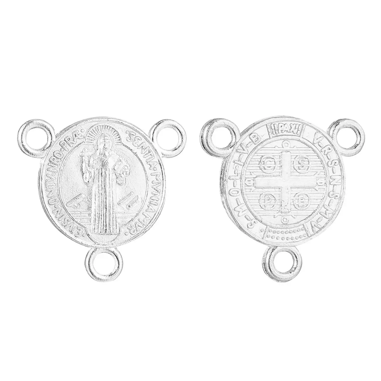 10Pcs CSPB St. Benedict Medal Rosary Center Exorcism Saint Benedict Centerpiece Connector for Jewelry Accessories