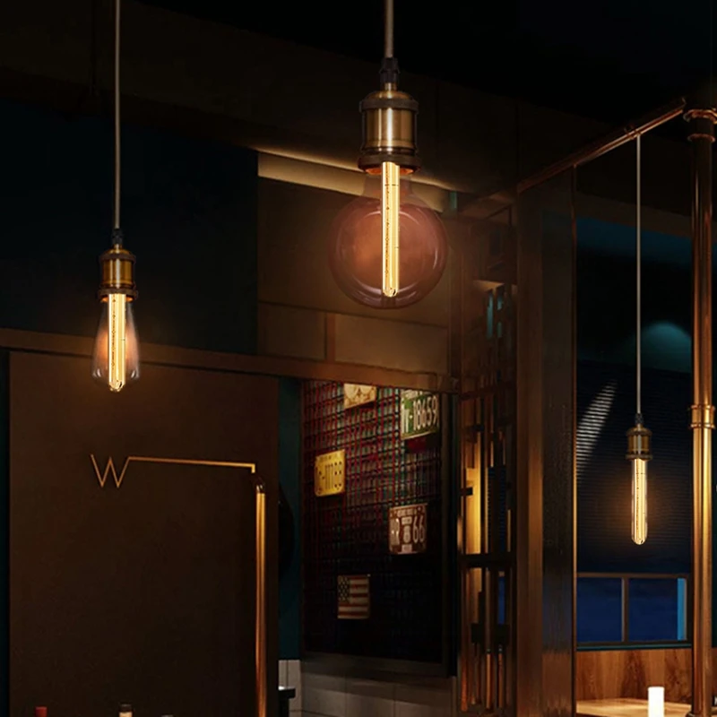 ABNO-Dimmable Long Tubular Light Bulb E27 40W Retro Light Bulb 220V Industrial Home Bar Chandelier