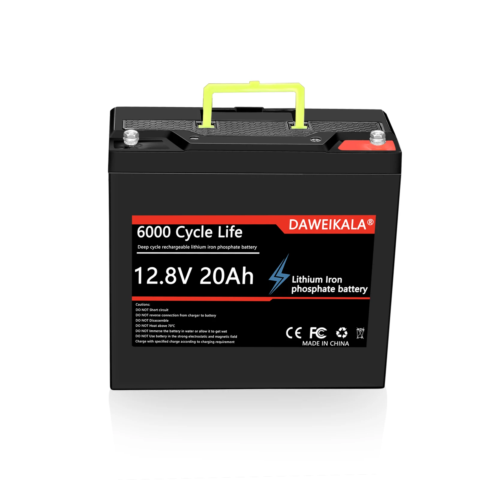 12V 20Ah Lithium Battery LiFePO4 DeepCycle Rechargeable Battery With 20A BMS For Solar Wind Power Marine Fish Finder Ride-on Toy