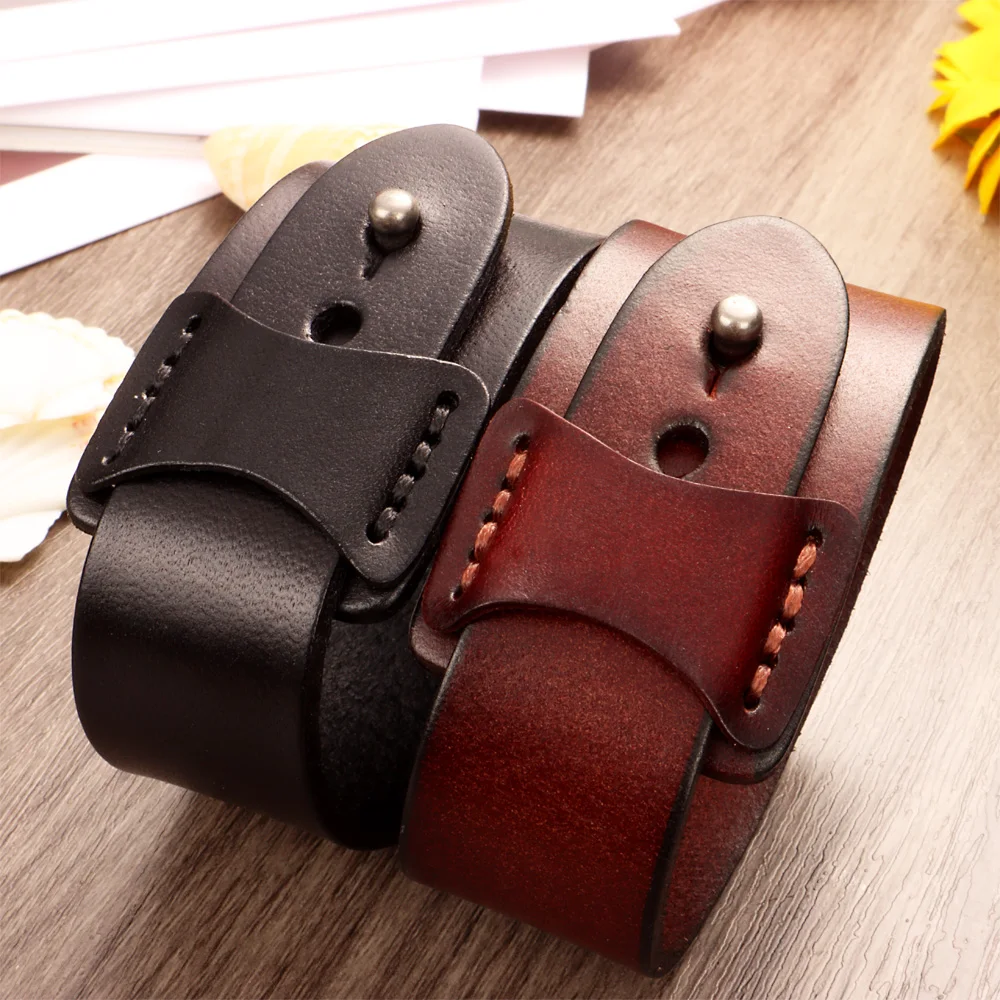 High Quality Punk Rock 181 Real Genuine Leather Bangle Bracelet Charm Jewelry For Women Men 25cm