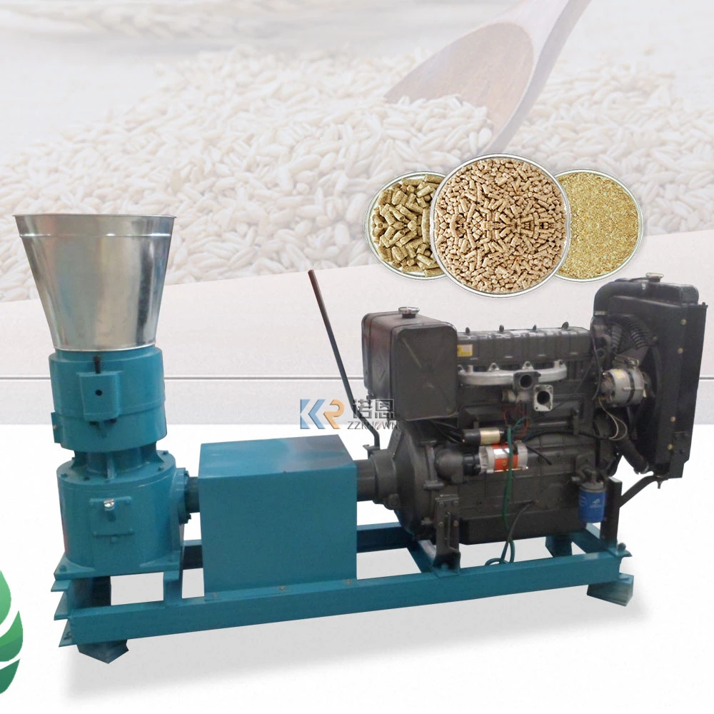 600-800kg/h Poultry Animal Feed Pellet Machine Mixer Diesel Pelletizer Mill Pig Cattle Chicken Feed Making Machine