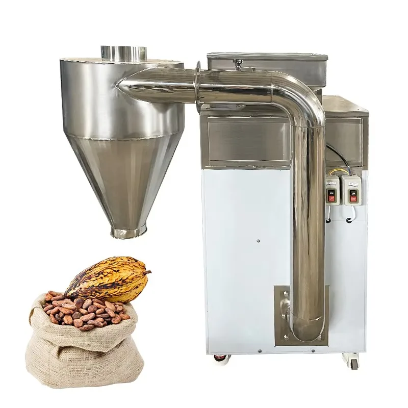 Stainless Steel Cocoa Shelling Machine 50-100KG/H Roasted Cocoa Peeler for Nuts Wheat Soybean Processing Factory Direct