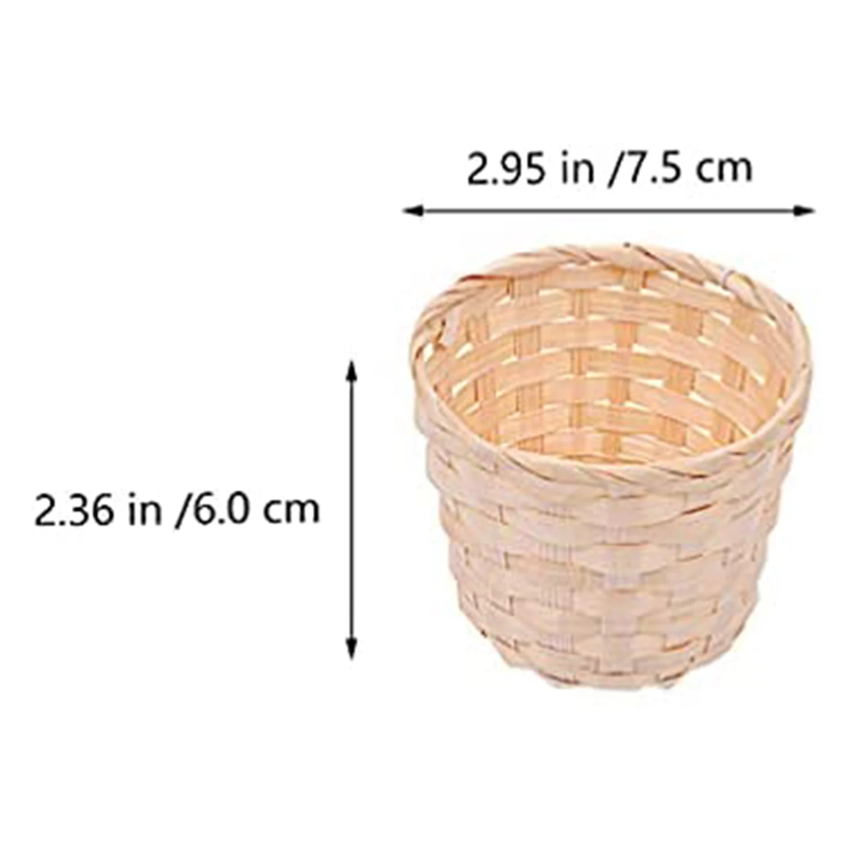 5PCS Mini Woven Baskets Without Handles for Party Favors Crafts Decor Suitable for Various Occasions(7.5X6cm)