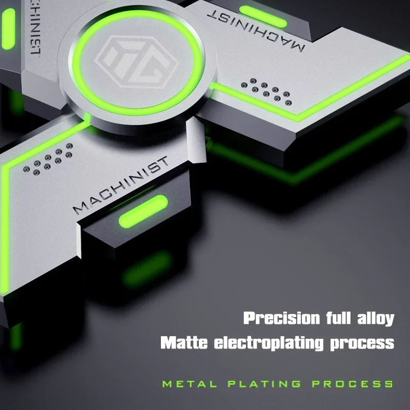 光るメタルアンチストレスフィジェットスピナー、不安軽減ADHD集中おもちゃ、大人の退屈とストレス解消のための耐久性のあるハンドスピナー