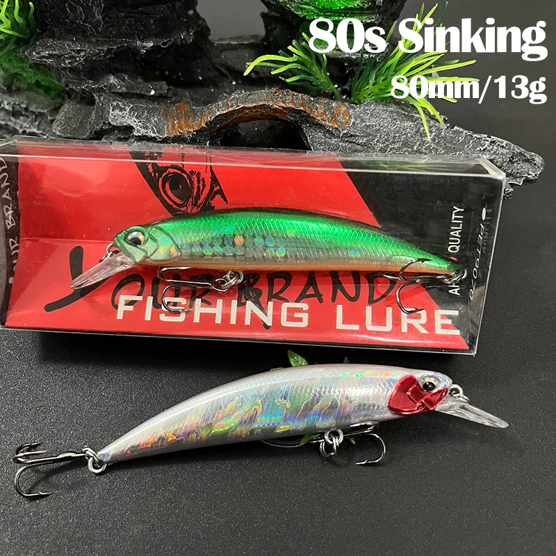 Señuelo de Pesca Minnow de 13g y 80mm para Lanzamiento, Señuelo Twitch para Trucha, Jerkbait Ryuki 80S, Isca Artificial, Señuelo Duro para Pesca en Arroyo, Wobbler