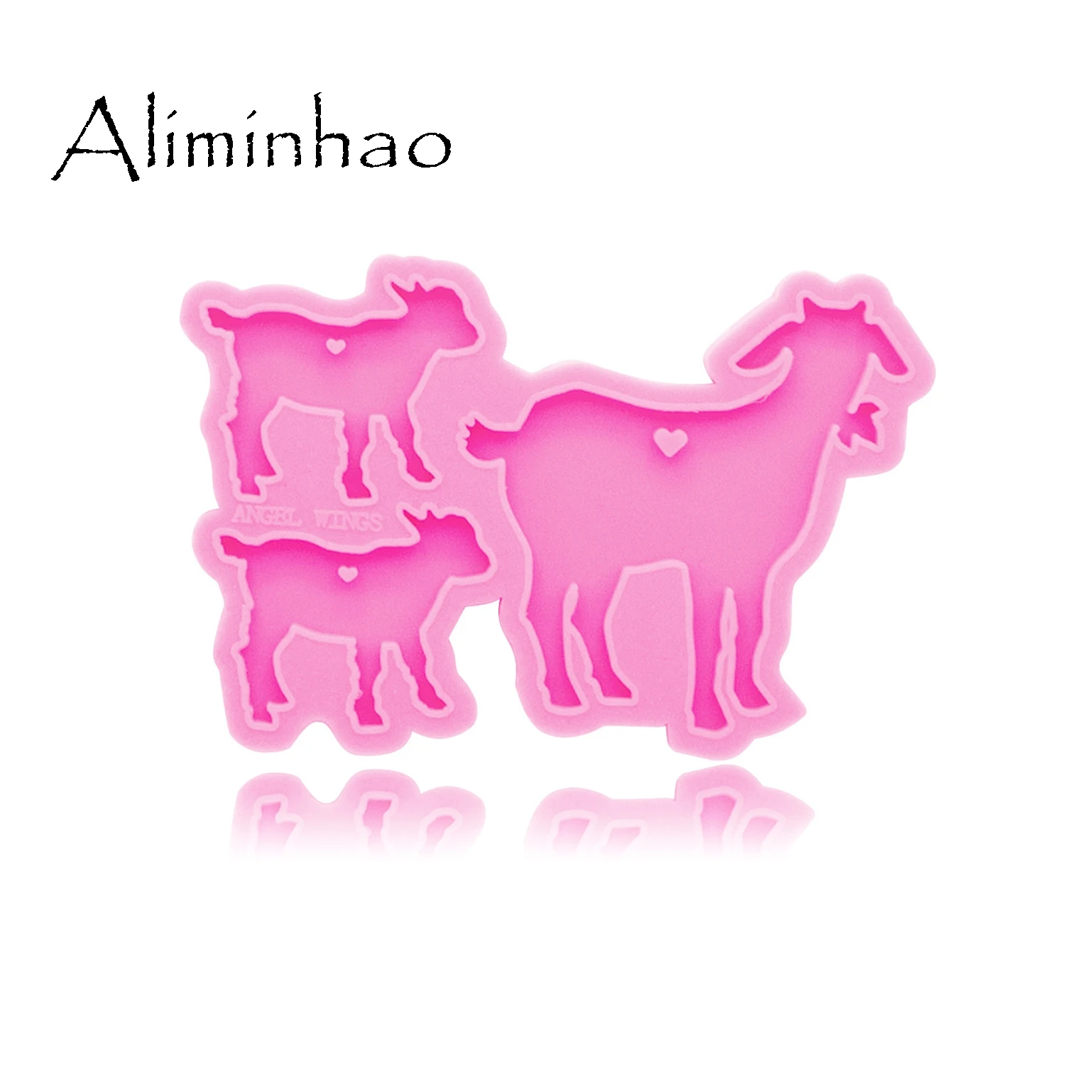 DY0281 Shiny Goat family Silicone Molds DIY Sheep Dad/mom/baby resin epoxy keychains Mould for fashion jewelry keychains