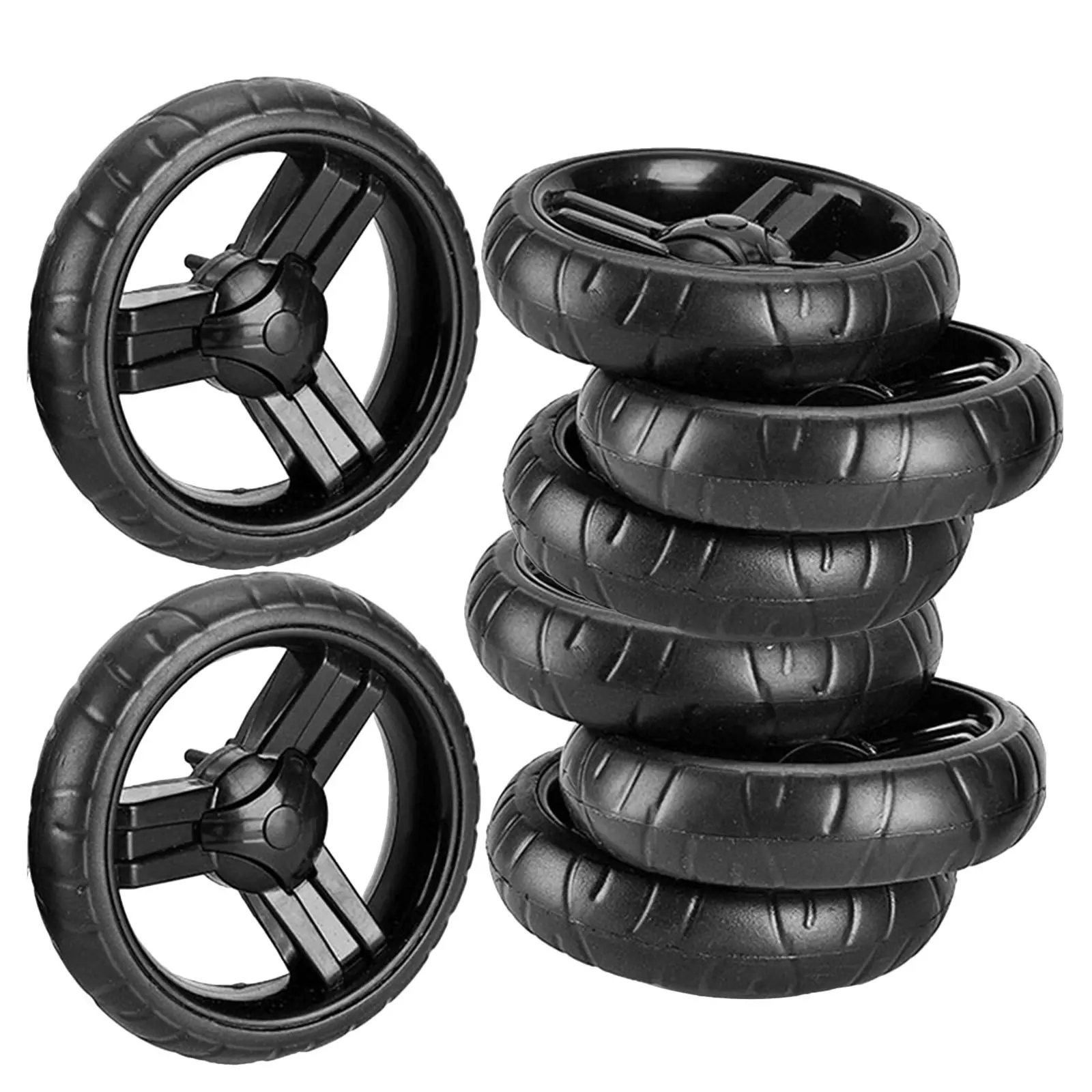 

8Pcs 5.5 Inch Stroller Replacement Wheels Eva Stem Caster Non Swivel for Baby Stroller Front Wheel Accessory High Chair Wheel