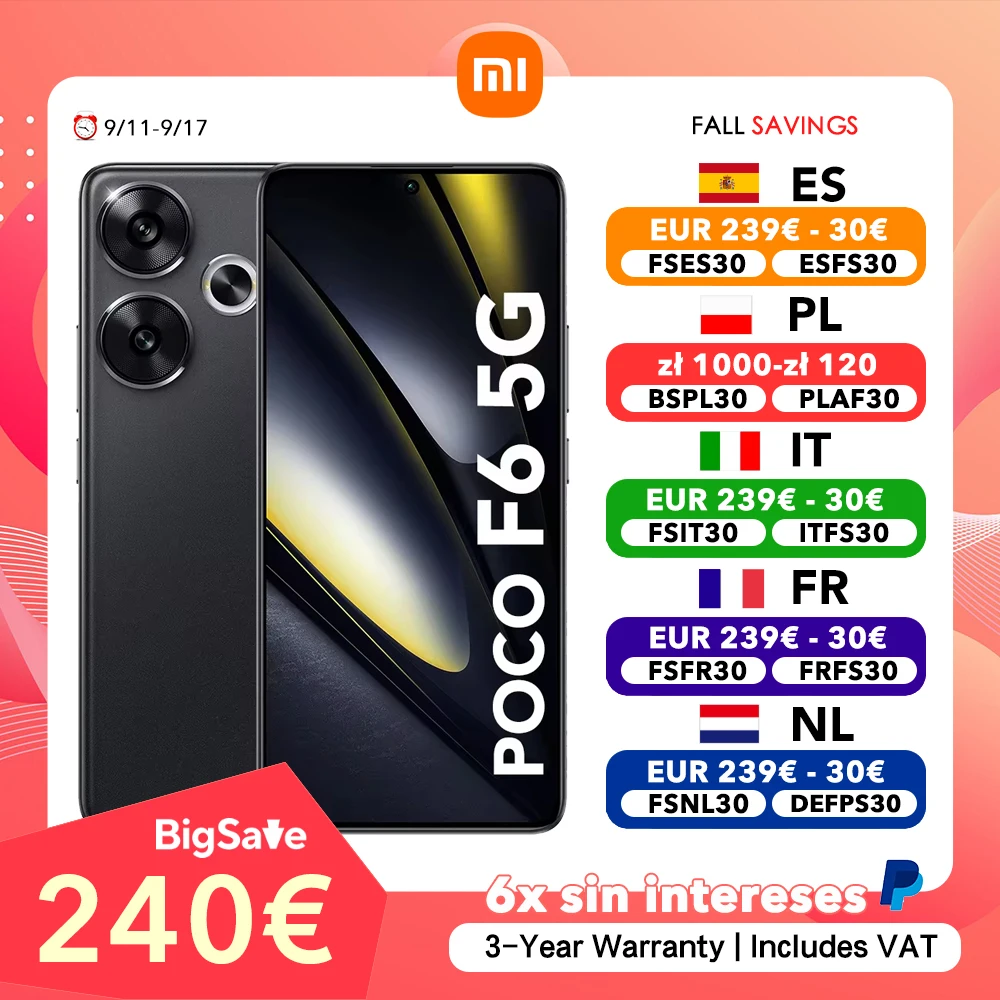 Xiaomi POCO F6 5G 8GB/256GB 12GB/512GB NFC EU Charger Global Version-mobile phone